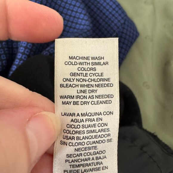 Chicos Slim Leg Pant Womens XL Blue Black Geometric Twill Flat Front Pockets - Picture 7 of 8